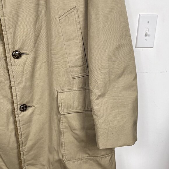 VTG 60s or 70s Woolrich Tan Insulated Faux Fur OverCoat Trench coat Men’s Sz 42 - Picture 10 of 10